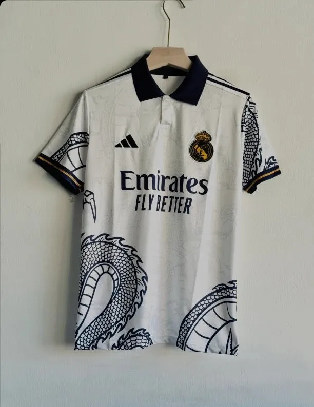 Real Madrid White Dragon Kit [Embroidery] (S)